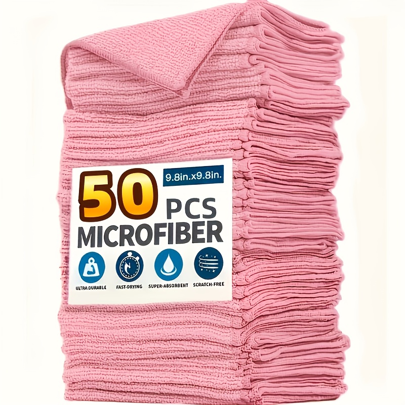 1-50Pcs Light Pink Microfiber  - Kitchen Appliances For Home review and price