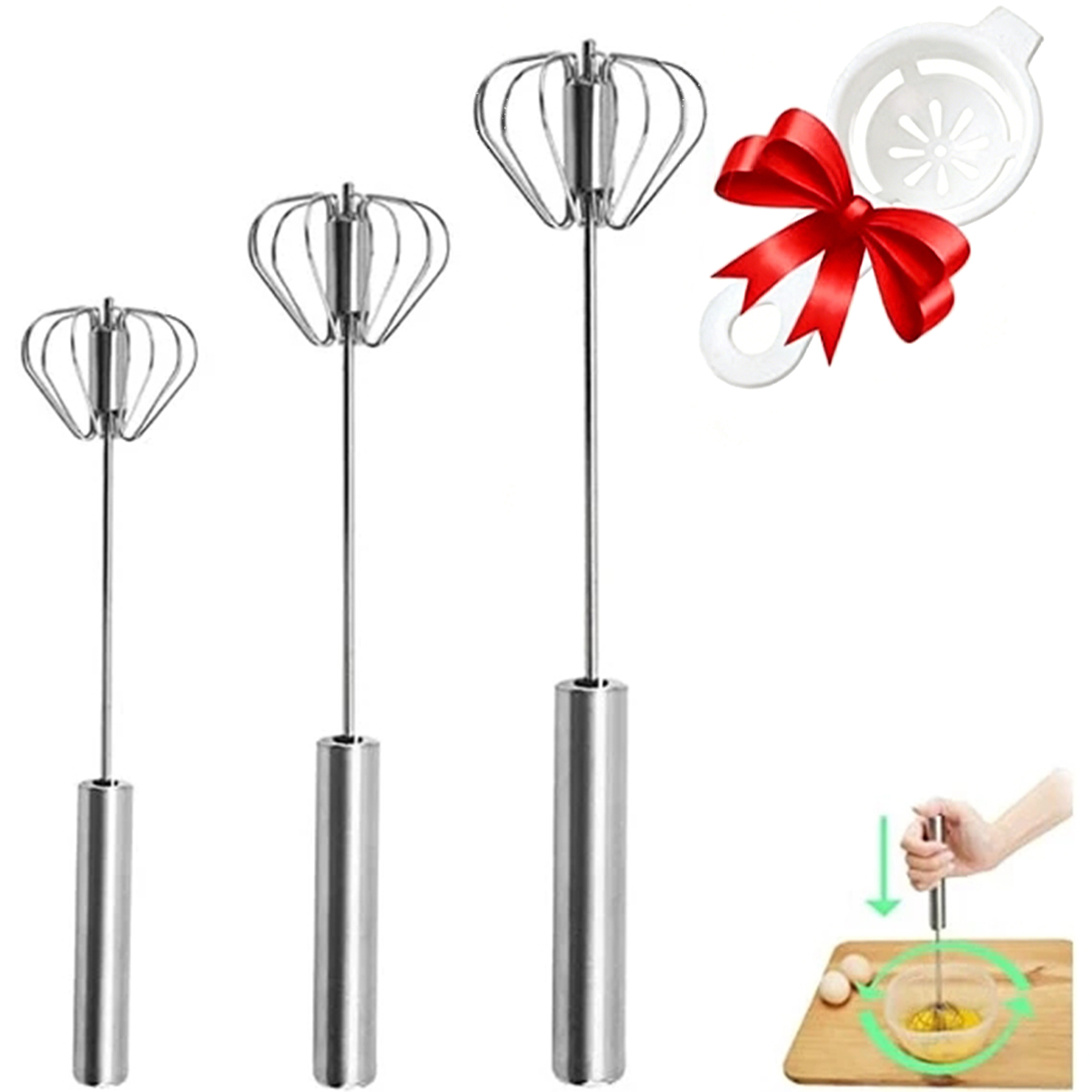 1/3pcs Stainless Steel Egg Bea - Kitchen Appliances For Sale review and price